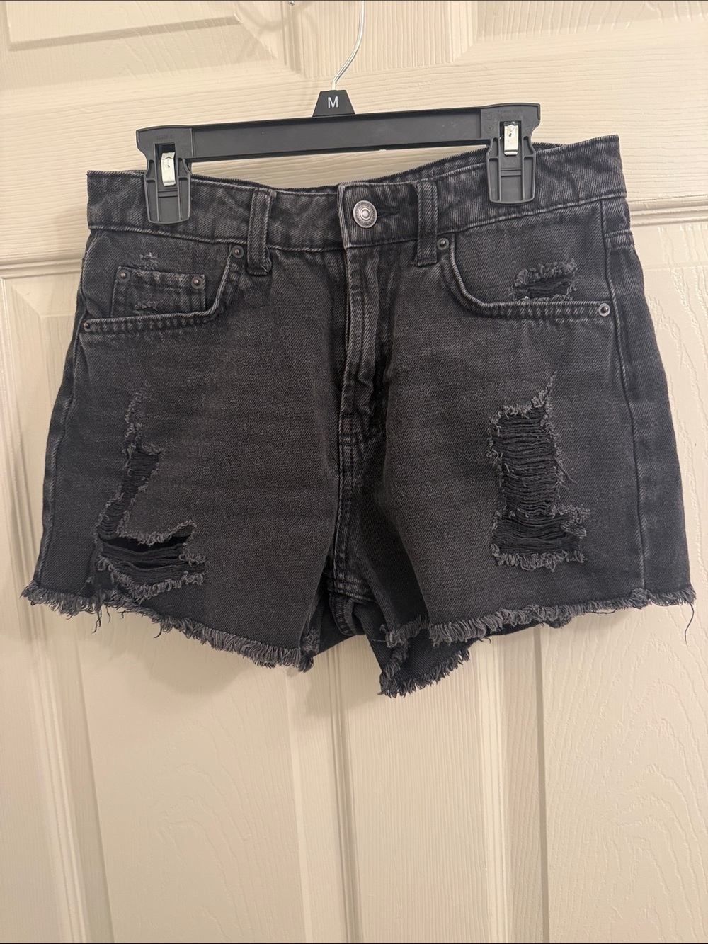 wild fable Black Distressed Denim Cutoff Shorts